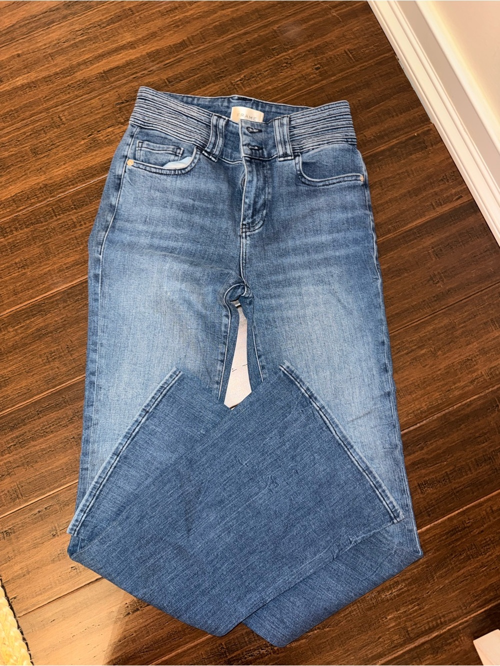 Frame Denim Light Blue Wide-Leg Flare Jeans